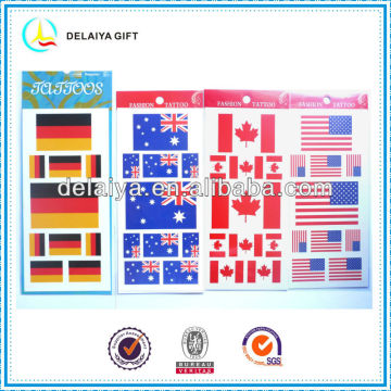 2014 World cup body temporary national flag face tattoo sticker for football fans